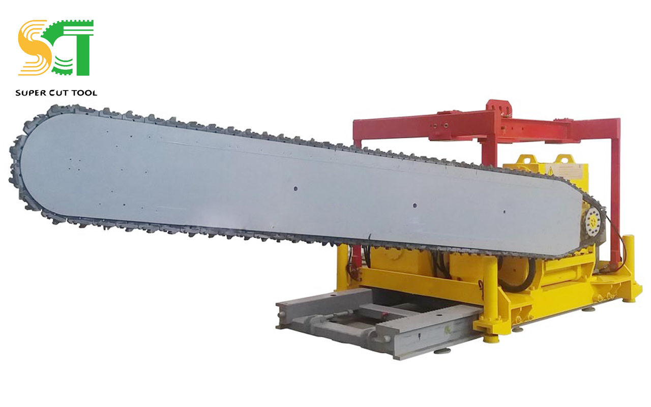 Chain saw machine for marble quarrying