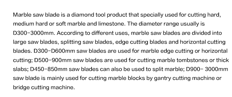 diamond saw blade for marble block cuttting