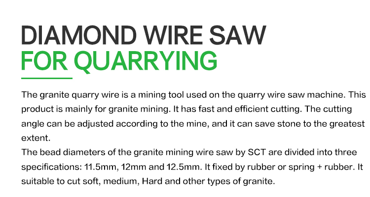 granite quarrying tools, stone quarrying wire saw, wire saw rope