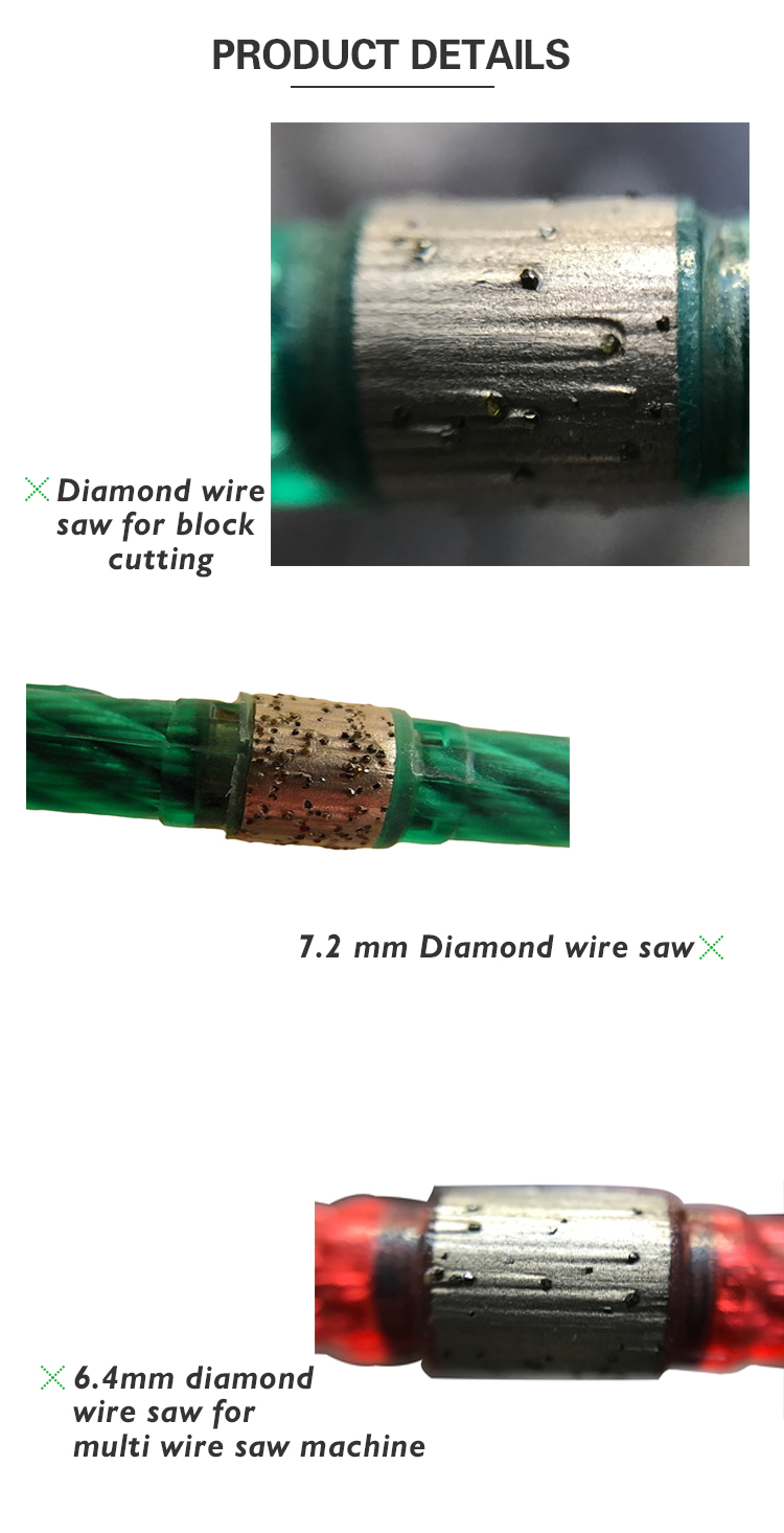 Diamond wire saw cutting tools for granite&marble block processing