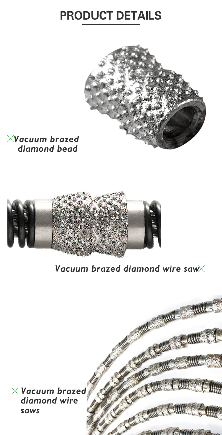vacuum brazed diamond beads, diamond wire saw and beads